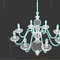Black Multi-Arm Candle Style Chandelier with Hanging Chain and Vintage Design