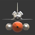 Detailed Military Weapon Model Featuring White Space Shuttle And Orange Rocket 3d model