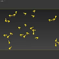 Flock of White Birds Flying in Formation on Black Background