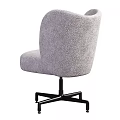 Plush Gray Accent Chair With Comfortable Backrest And Black Wheeled Metal Frame