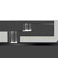 Modern Scenic Wall Design With Waterfall Feature And Layered Black White Panels 3d model