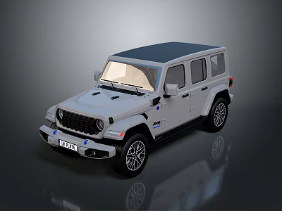 White Off Road SUV With Black Roof Front Grille And Alloy Wheels 3d model