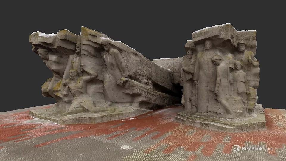 Cultural Art Exhibition Hall Featuring Detailed Stone Sculptures Of Historical Figures 3d model 