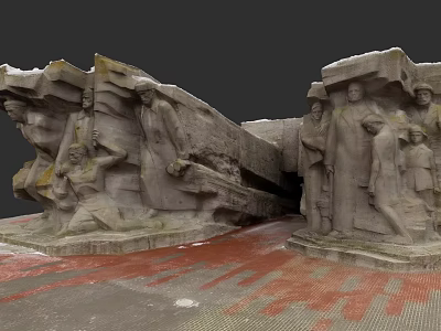 Cultural Art Exhibition Hall Featuring Detailed Stone Sculptures Of Historical Figures 3d model