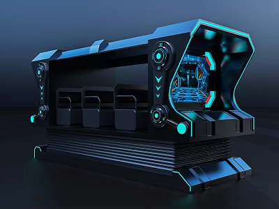 Interactive Futuristic Electric Toy Featuring Glowing Elements And Comfortable Seats 3d model