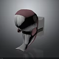 Cute Cartoon Pink Whale with White Body Red Star on Head Carrying Grey Block Backpack