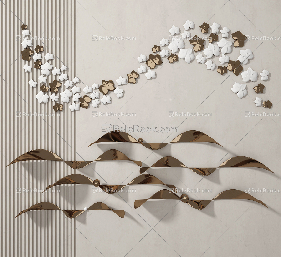 Light Luxury Wall Decoration Wall Decoration Pendant Combination 3d model