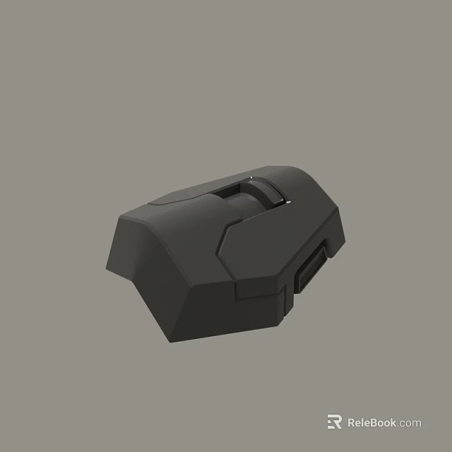 Modern Black Gaming Computer Mouse With Angular Design And Ergonomic Grip 3d model 