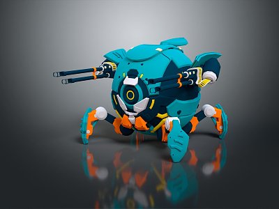 modern turret turntable sci-fi tower defense game tower defense 3d model