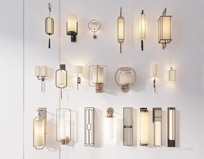 Modern Decorative Wall Lamps with Various Designs for Home Interior Lighting 3d model