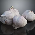 Fresh Garlic Bulbs With White Skin And Firm Texture On Black Surface
