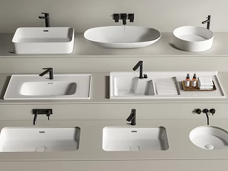 Sink basin wash basin faucet under counter basin over counter basin balcony sink 3d model