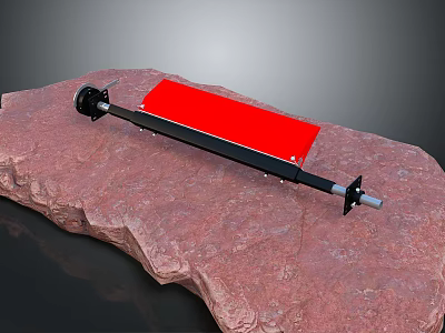 High Quality Automotive Suspension Component With Red Panel And Black Structure 3d model