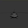 3D Model Military Helicopter With Rotors Cockpit Landing Gear And Gray Color