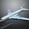 Passenger Airplane Model With Vintage Design White Body Red Accents And 1029 Registration Number