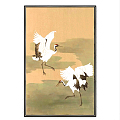 New Chinese Animal Painting White Crane Wings Spreadgate Hanging Painting 3d model