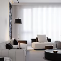 Modern Living Dining Room Interior Design With Large TV Wall Sofa And Round Coffee Table