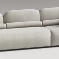 Modern Light Gray And Red Sectional Sofa With Curved Lines Upholstered Design