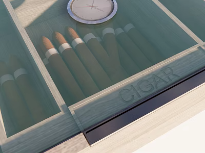 Modern Cigar Box Glass Solid Wood Cigar Box 3d model Modern Cigar Box Glass Solid Wood Cigar Box 3d model