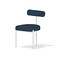 Modern Navy Blue Upholstered Accent Chair with Sleek Metal Legs and Comfortable Seat