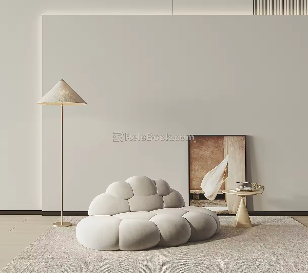 Quiet many people sofa clouds sofa 3d model