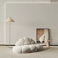 Quiet many people sofa clouds sofa 3d model