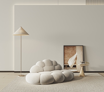 Quiet many people sofa clouds sofa 3d model