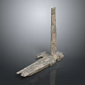Ancient Stone Sculpture With Tall Vertical Structure And Carved Textured Surface 3d model