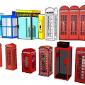 Vintage Public Telephone Booths With Diverse Colorful Designs And Classic Styles