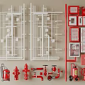 Comprehensive Fire Safety Equipment Collection Featuring Hydrants Extinguishers Pipes and Cabinets