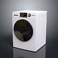 White Front Load Washing Machine with Digital Display and Energy Efficient Design