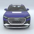 Audi Blue SUV Modern Exterior Design With Sleek Front Grille And Alloy Wheels