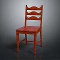 Wooden Leisure Chair Featuring Wave Shaped Backrest And Traditional Design For Home Decor