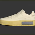White Sneakers With Yellow Sole Light Brown Laces And Minimal Casual Design
