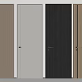 Modern Flush Doors with Various Wooden Textures and Color Options 3d model