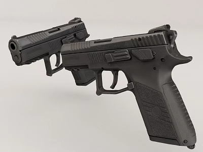Black Handguns Modern Tactical Firearms With Ergonomic Grip And Sleek Design 3d model