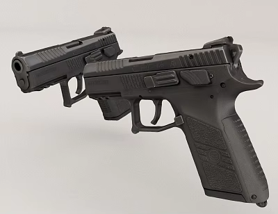 Black Handguns Modern Tactical Firearms With Ergonomic Grip And Sleek Design 3d model Black Handguns Modern Tactical Firearms With Ergonomic Grip And Sleek Design 3d model