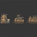 Various Vintage Industrial Mechanical Machinery Collection With Classic Engines And Pumps