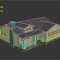 Traditional Wooden House Exterior With Gray Roof Chimney Front Porch And Windows