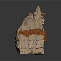 Natural Rock Formation Structure With Layered Textures And Brown Beige Layers