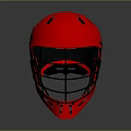 Red Weapon Helmet With Black Face Mask And Protective Design For Safety Use