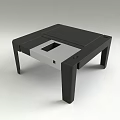 Modern Square Coffee Table In Black And Silver With Sleek Minimalist Design