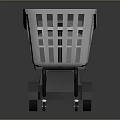 Gray Shopping Scooter With White Basket And Green Wheels For Grocery Use