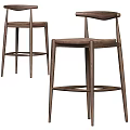 Modern Wooden Bar Stools With Backrest Design For Home Bar And Kitchen
