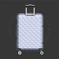 Light Blue Diamond Pattern Hard Shell Suitcase With Telescopic Handle And Spinner Wheels