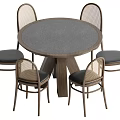Middle style dining table and chair combination 3d model