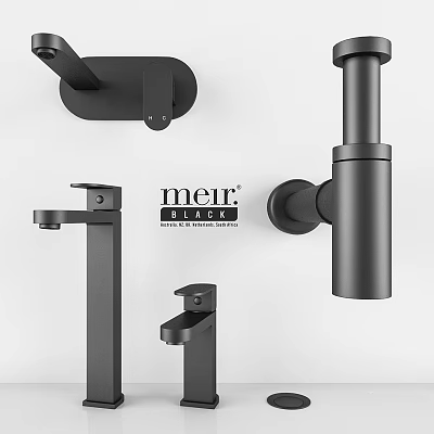 meir BLACK Faucets With Modern Design And Different Stylish Models 3d model