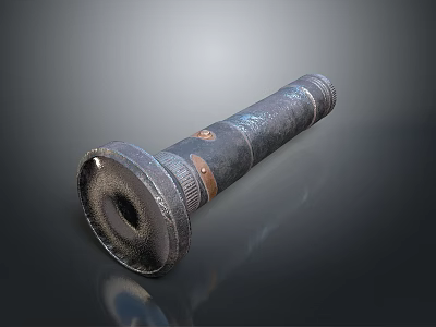 Vintage Metal Handheld Flashlight As Daily Living Essential With Classic Design And Portable Use 3d model