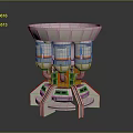 Futuristic Modern Tech Device With Stacked Cylindrical Structures And Control Panel 3d model
