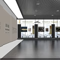 Spacious Exhibition Hall Interior With Glass Display Cases Various Exhibits Ceiling Lighting And Tile Floor
